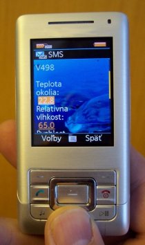 Prijatá SMS s údajmi